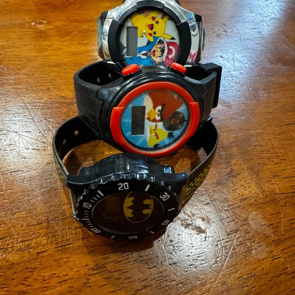 Kids Character Watch Lot Pokemon Pikachu Batman Angry Birds‎ Digital Untested